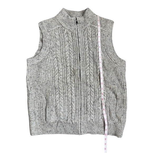 Orvis Full Zip Wool Cashmere Sweater Vest Medium Flecked Luxury Hiking Outdoors - Picture 8 of 8